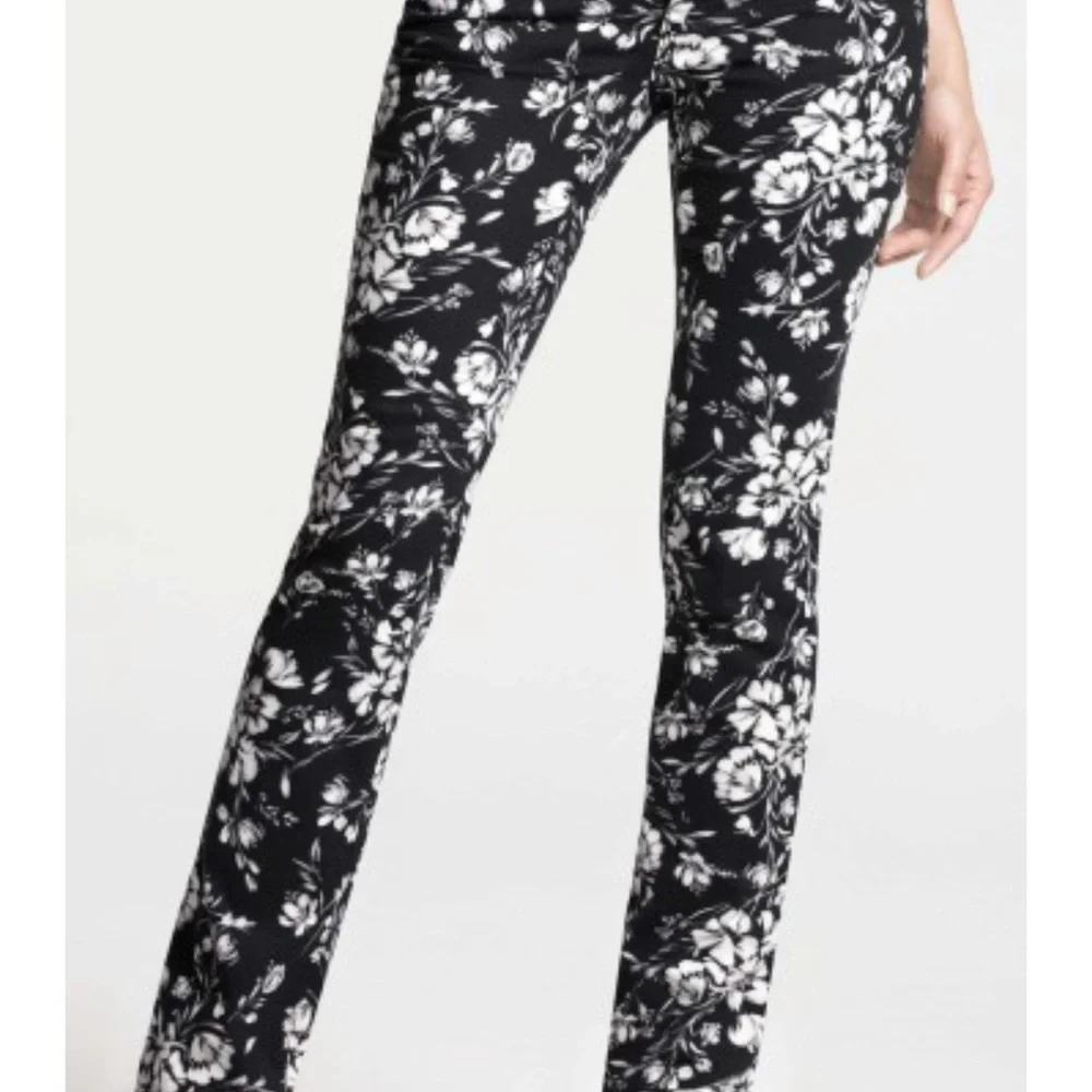 Ann Taylor Black and White Floral Jeans